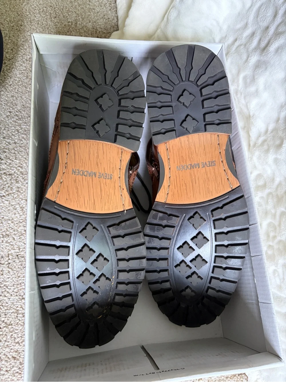 Steve Madden Tan Leather Chukka Wingtip Boots